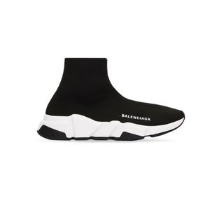 BALENCIAGA: WOMEN'S SPEED RECYCLED KNIT SNEAKER IN BLACK/WHITE, SIZE 36